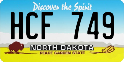 ND license plate HCF749