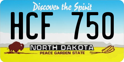 ND license plate HCF750