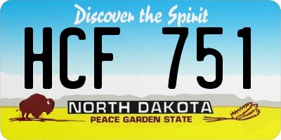 ND license plate HCF751