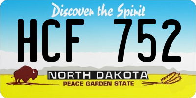 ND license plate HCF752