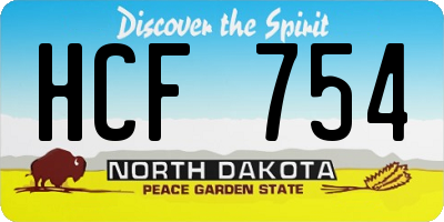 ND license plate HCF754