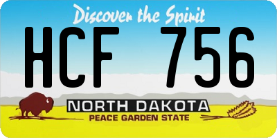 ND license plate HCF756