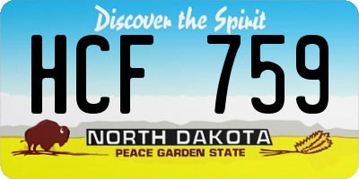 ND license plate HCF759