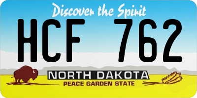 ND license plate HCF762