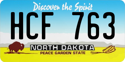 ND license plate HCF763