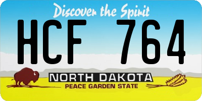 ND license plate HCF764