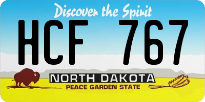 ND license plate HCF767