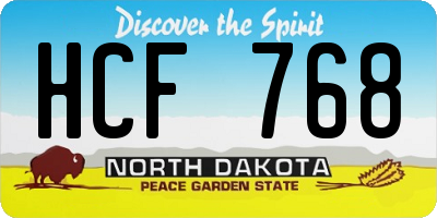 ND license plate HCF768