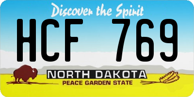 ND license plate HCF769