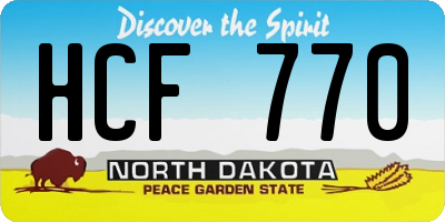 ND license plate HCF770