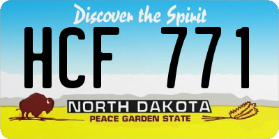 ND license plate HCF771