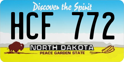 ND license plate HCF772