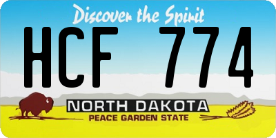 ND license plate HCF774