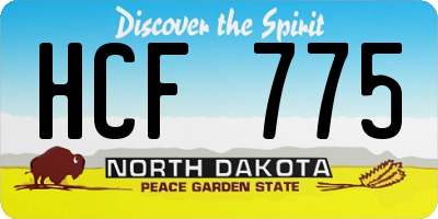 ND license plate HCF775