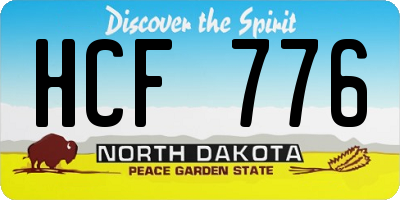 ND license plate HCF776