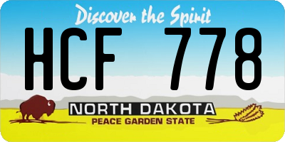 ND license plate HCF778