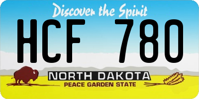 ND license plate HCF780