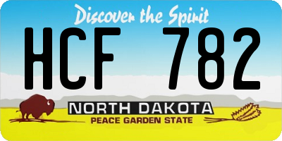 ND license plate HCF782