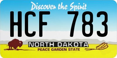 ND license plate HCF783