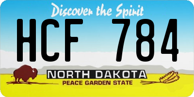 ND license plate HCF784