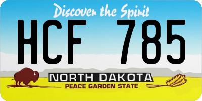 ND license plate HCF785