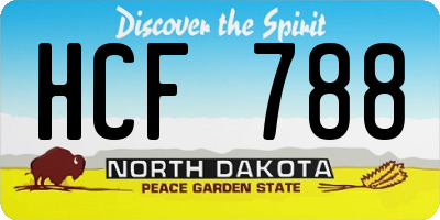 ND license plate HCF788