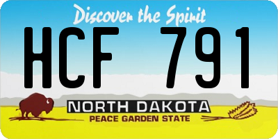 ND license plate HCF791