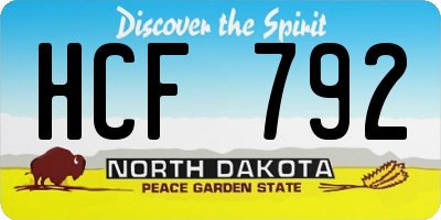 ND license plate HCF792