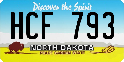 ND license plate HCF793