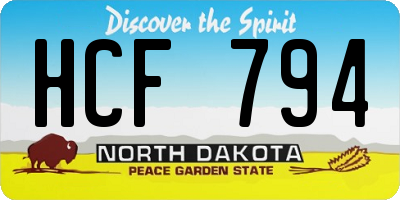 ND license plate HCF794