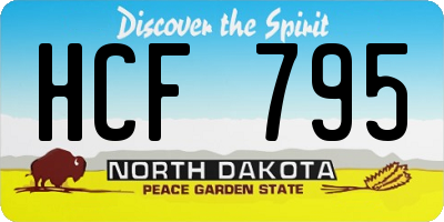 ND license plate HCF795