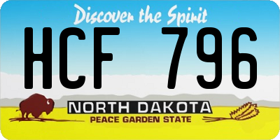 ND license plate HCF796