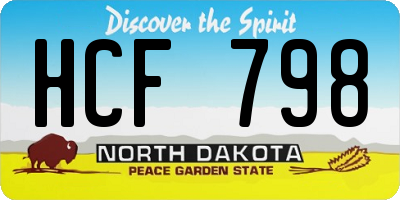 ND license plate HCF798