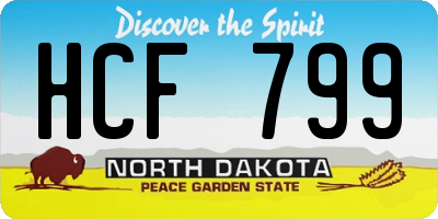 ND license plate HCF799