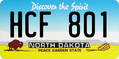 ND license plate HCF801