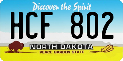 ND license plate HCF802