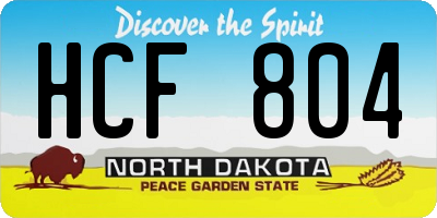 ND license plate HCF804