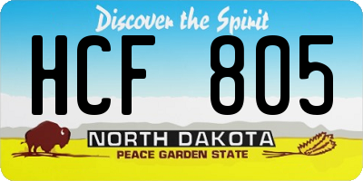 ND license plate HCF805