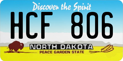 ND license plate HCF806