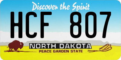 ND license plate HCF807