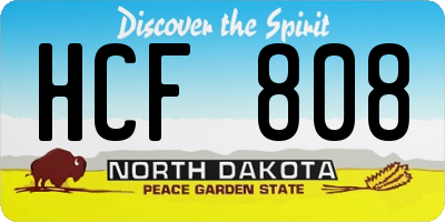 ND license plate HCF808