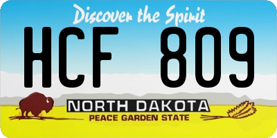 ND license plate HCF809