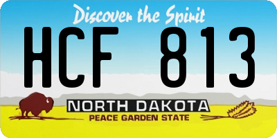 ND license plate HCF813