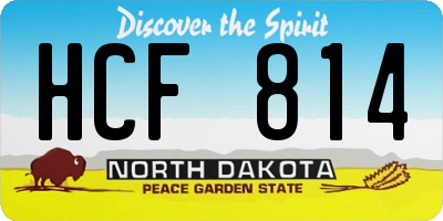 ND license plate HCF814