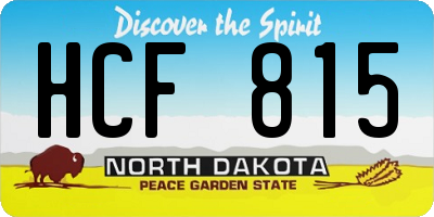 ND license plate HCF815