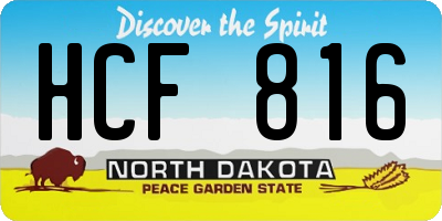 ND license plate HCF816