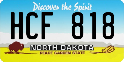 ND license plate HCF818