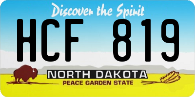 ND license plate HCF819