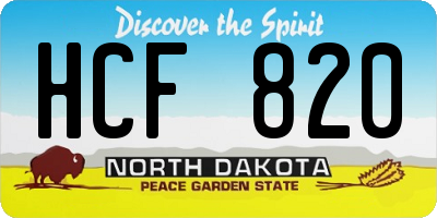 ND license plate HCF820
