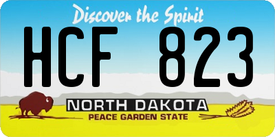 ND license plate HCF823